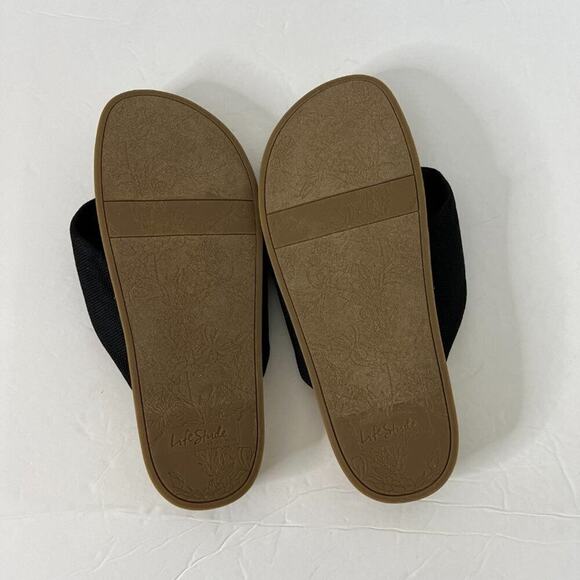 Lifestride Velocity 2.0 Women's Happy Black Thong Sandals Size 9 - Picture 6 of 8